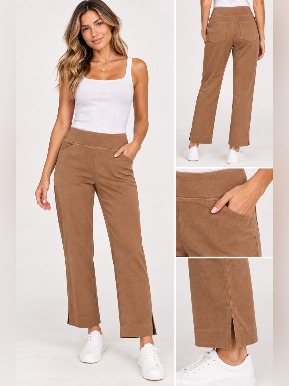 J.Jill Women's Stretch Pull On Straight Leg Everyday Pants w/ Pockets in Medium
